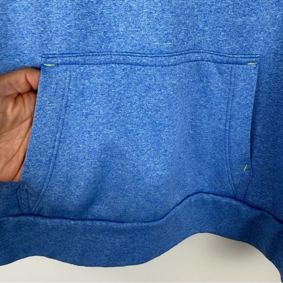 The North Face Heather Blue Yellow Logo Print Track Pullover Hoodie Ladies MED - Picture 6 of 6